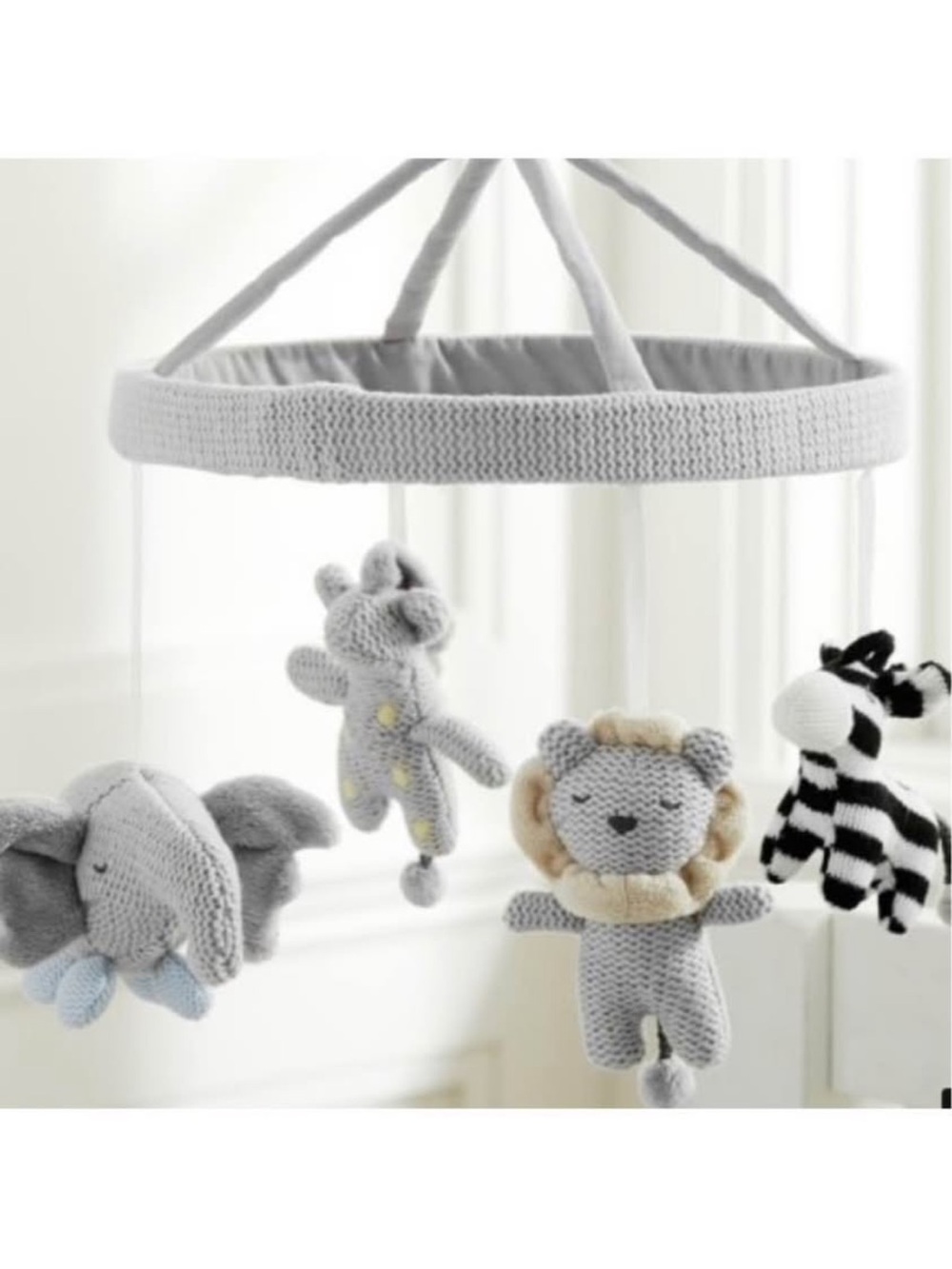 Pottery Barn Knit Safari Mobile and Crib Mobile Arm